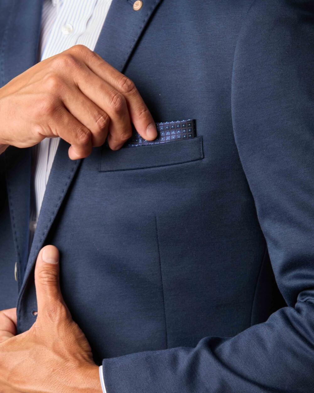 Pañuelo Bolsillo Azul Cuadrados