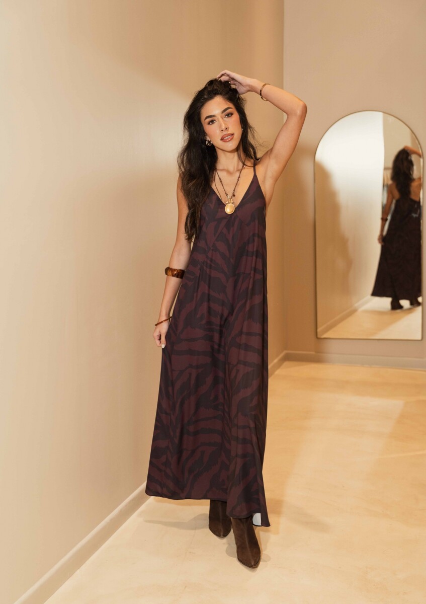 VESTIDO SIENNA ROUGE NATURAL ZEBRA 