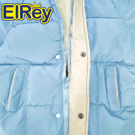 Campera Parka Uzspace Con Capucha Invierno Infantil Niño Niña Celeste