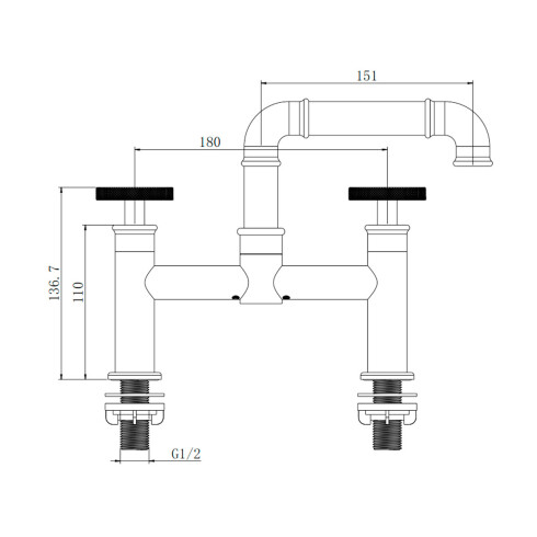 Lavatorio Bimando Industrial Negro Mate 000