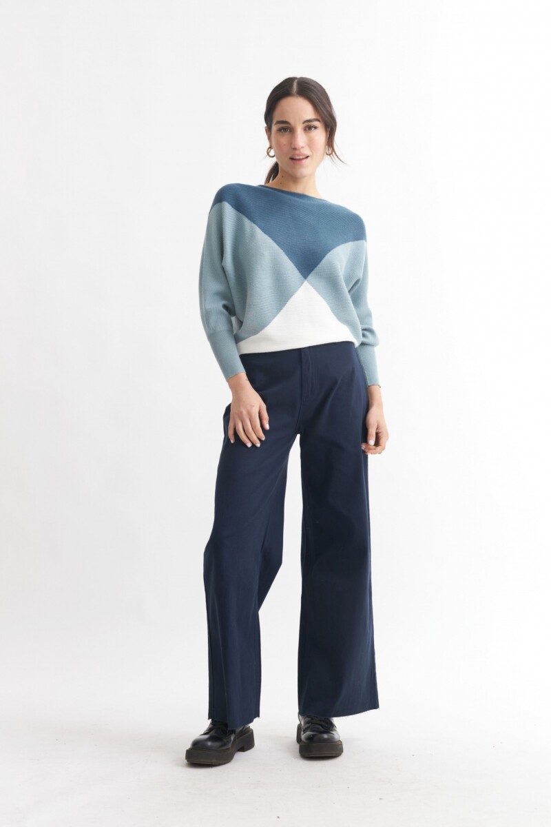 Sweater geométrico PETROLEO