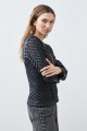 Chaqueta eco cuero con tul negro