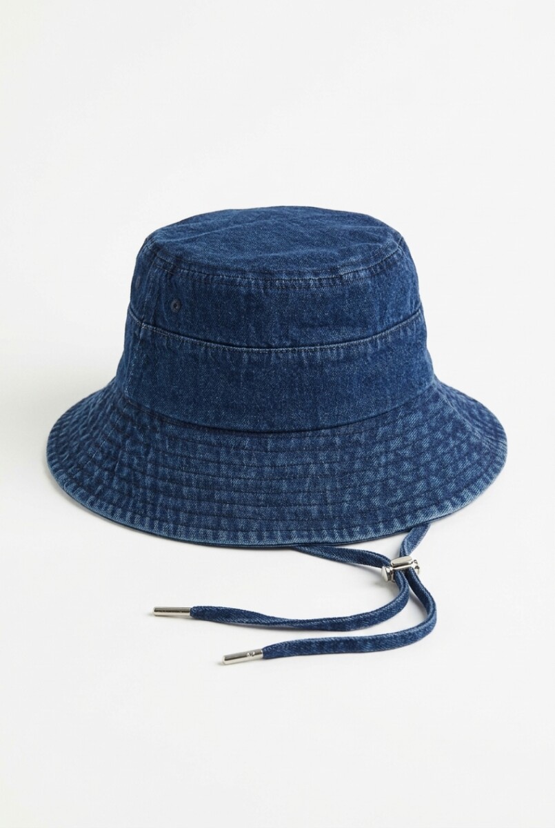 Gorro bucket denim ajustable - azul 
