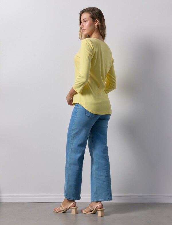 Remera Algodon Basica AMARILLO