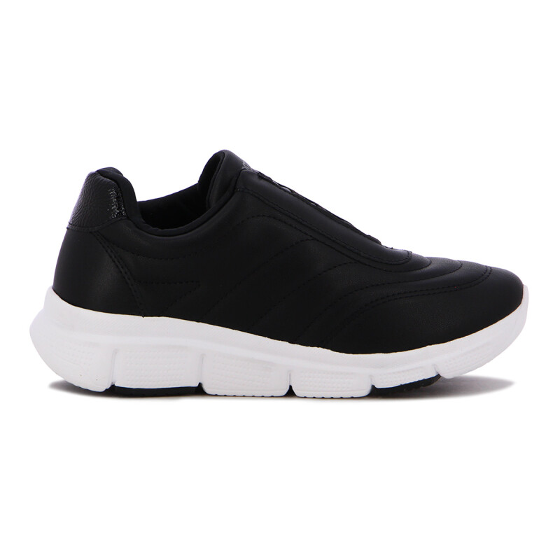 Championes Mujer Comfortflex Cordones Elastizados Negro