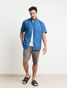 012658 CAMISA HARRINGTON LABEL Azul/blanco