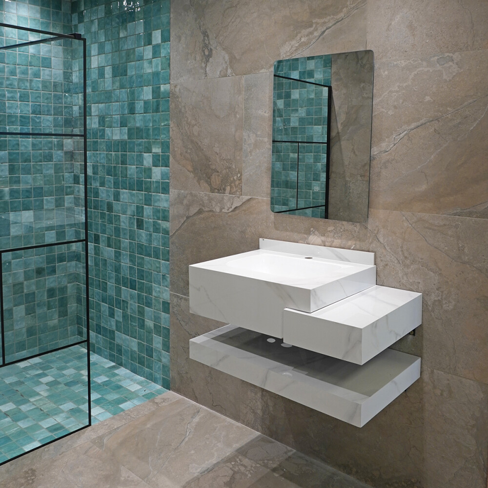 CONJUNTO DE BAÑO HABITARE MODELO SYM1026-80 / MUEBLE + BACHA + ESPEJO CON LUZ Conjunto De Baño Habitare Modelo Sym1026-80 / Mueble + Bacha + Espejo Con Luz