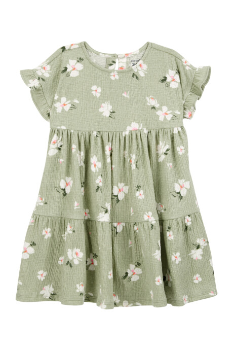 Vestido de jersey, escalonado, diseño floral Vestido de jersey, escalonado, diseño floral