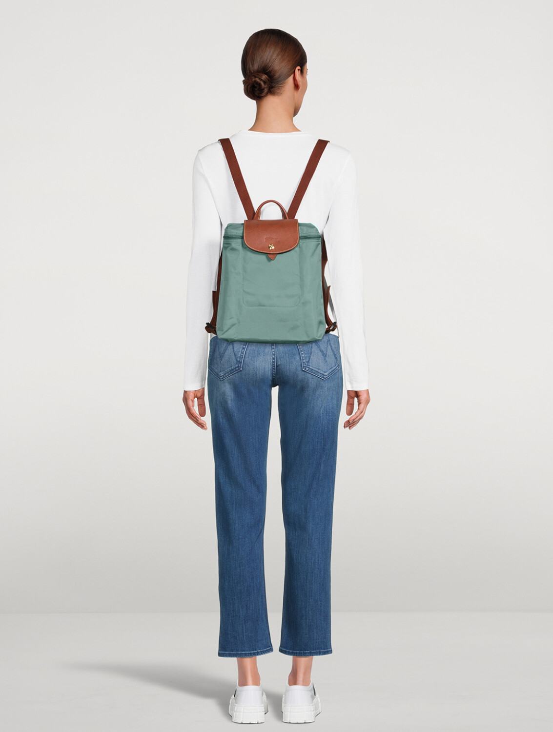 Longchamp Le Pliage Original M BackPack Verde Fifth Av