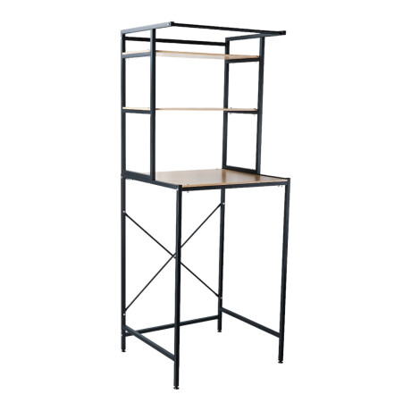 Mueble Hierro y Madera Racks Sobre Lavarropa, Ancho 70cm Negro