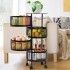 Carro Organizador 4 Estantes Cocina Baño multiuso con Ruedas IMBACK Color Negro Carro Organizador 4 Estantes Cocina Baño multiuso con Ruedas IMBACK Color Negro