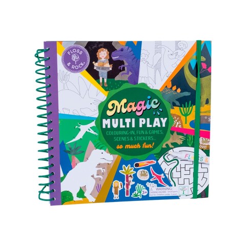 Libro con stickers para colorear y jugar Dinosaurios