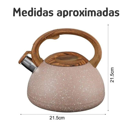 Caldera Silbadora 3L Acero Inoxidable Mango Madera Beige