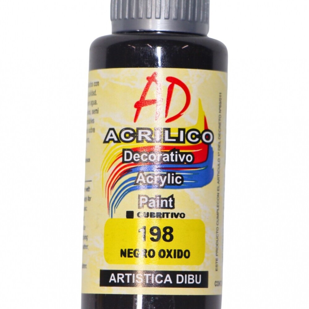 PINTURA ACRILICA ARTISTICA DIBU 60 ML. DIFERENTES COLORES COLOR NEGRO OXIDO 198