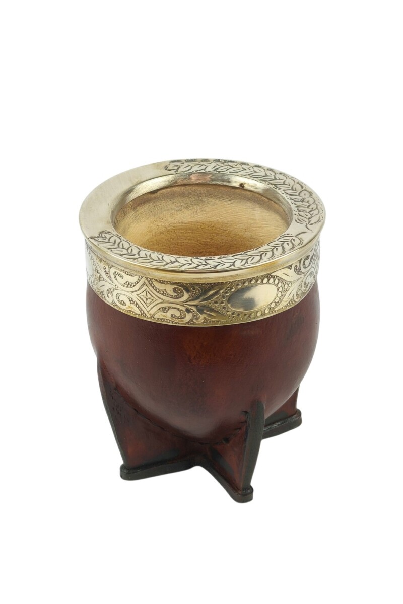 Mate imperial de calabaza y alpaca Marrón cincelado