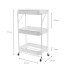 Carro Organizador de Metal Plegable Canasto con 3 Estantes y Ruedas Multiuso IMBACK Color Blanco Carro Organizador de Metal Plegable Canasto con 3 Estantes y Ruedas Multiuso IMBACK Color Blanco