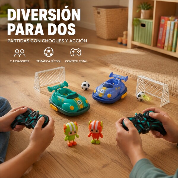 Set X2 Autos Chocadores a Control Remoto con Muñecos VERDE