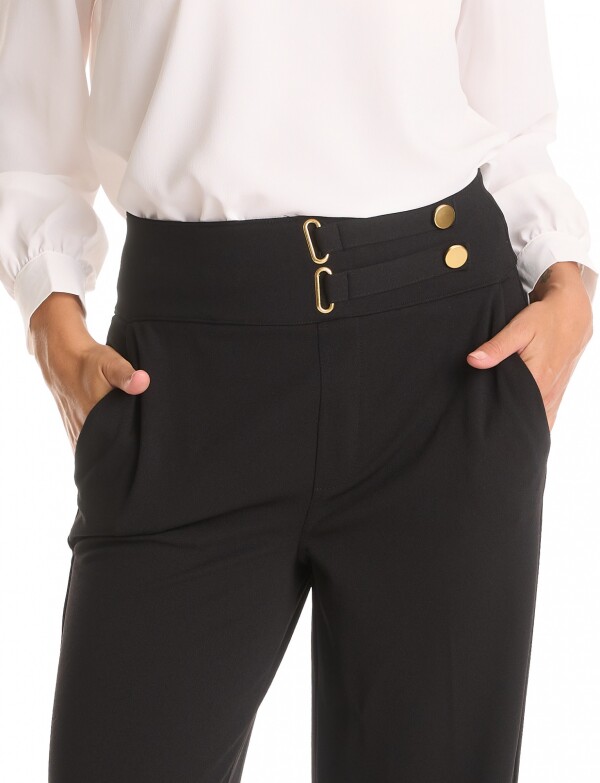 Pantalon Pull On Hebillas NEGRO