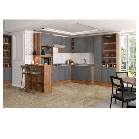 Bajo Mesada Americana 2 Puertas 80cm Gris