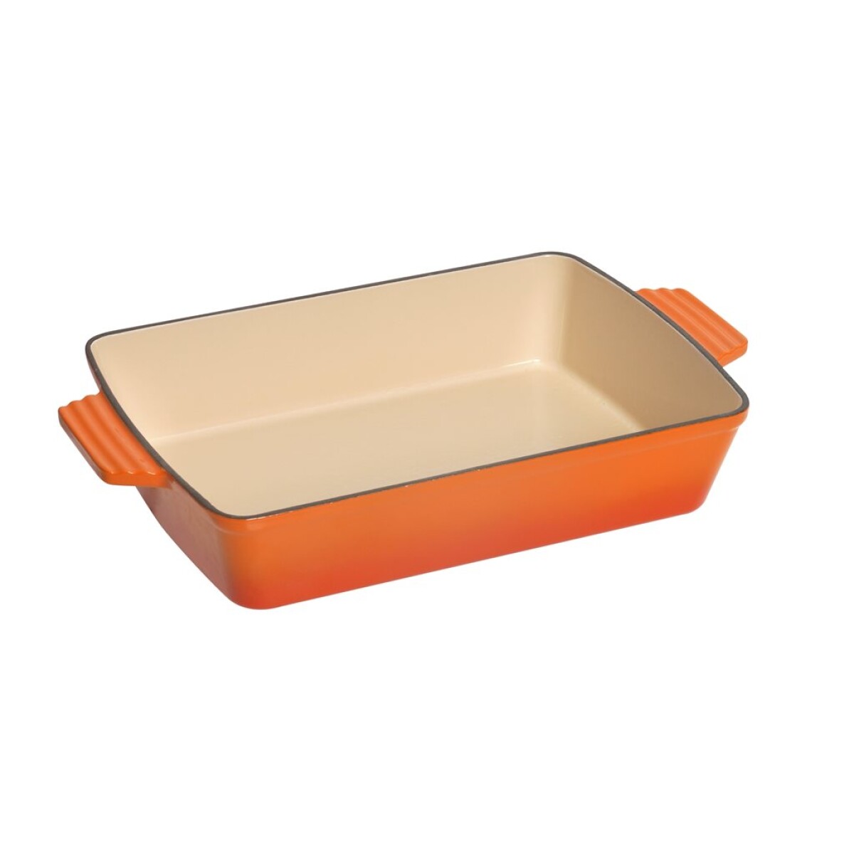 Fuente 33x23x7Cm Hierro Fundido Esmalt Naranja 