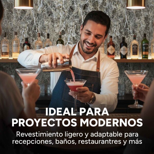 Pack x10 Placa PVC Símil Mármol 2,44x1,22m 3mm Resistente Mármol Gris