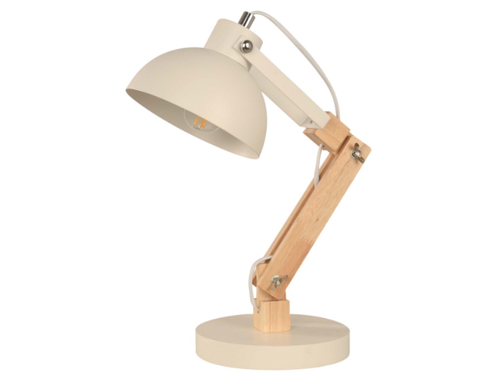 VELADOR DE MESA 1L NORDICO RED E27 BLANCO Y MAD 
