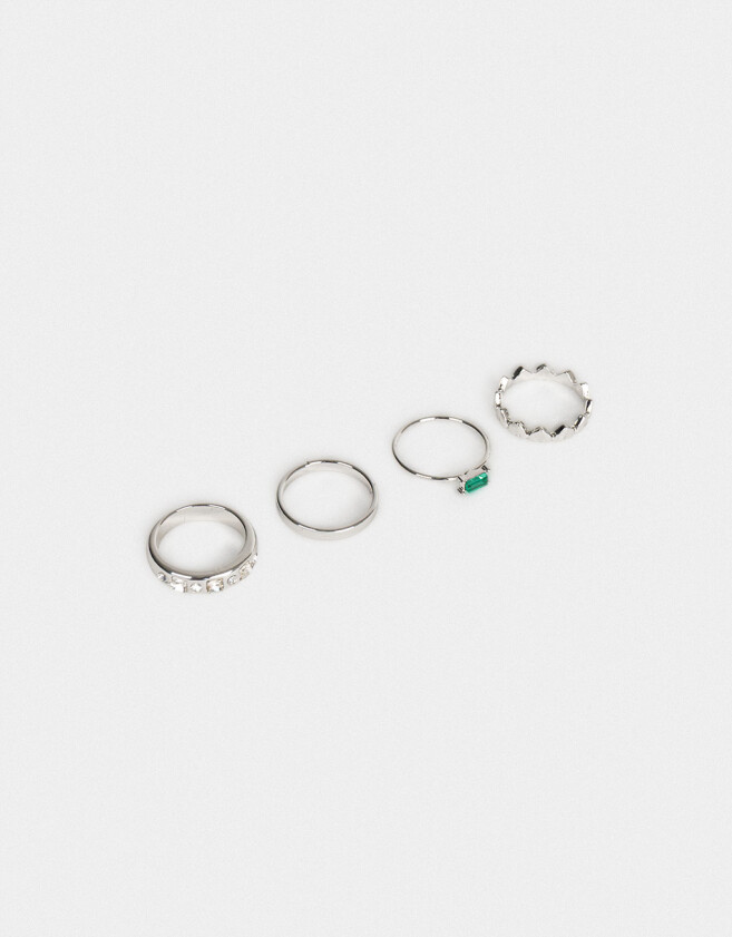 Sets Anillos Con strass Set De Anillos Con Strass - Plateado