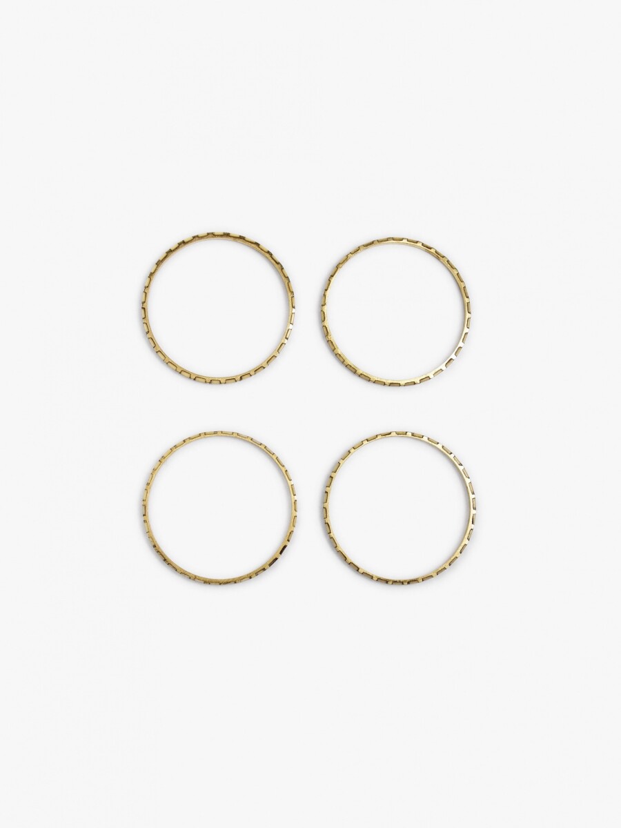 Set De Pulseras Rígidas dorado
