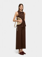 Pantalón Con Bordado 100% Algodón marron