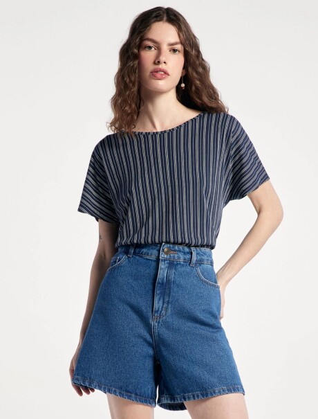 BLUSA ESTAMPADA AZUL