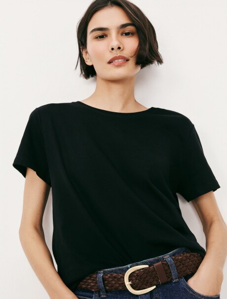 CAMISETA BÁSICA SLIM WORLD NEGRO