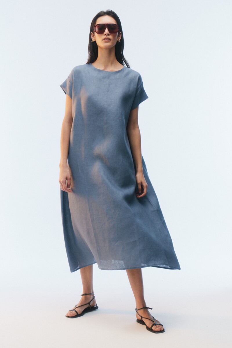 VESTIDO NATSUKI LARGO Celeste