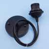 Porta lampara con cable colgante E27 negro Porta lampara con cable colgante E27 negro