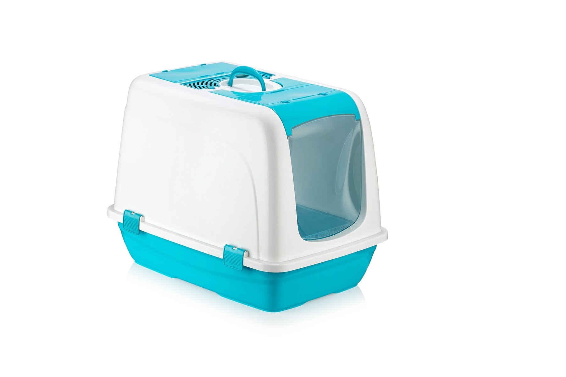 5092 CAT TOILET BOX BIG TURQUOISE BLUE 