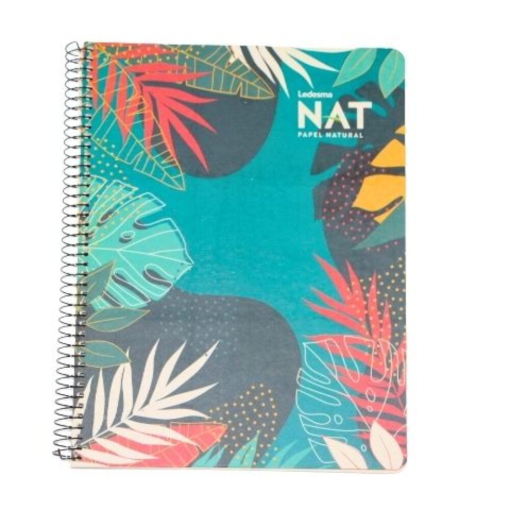 CUADERNOLA NAT TAPA DURA TAMAÑO A4 80 HOJAS TAPA AZUL HOJAS ROJAS