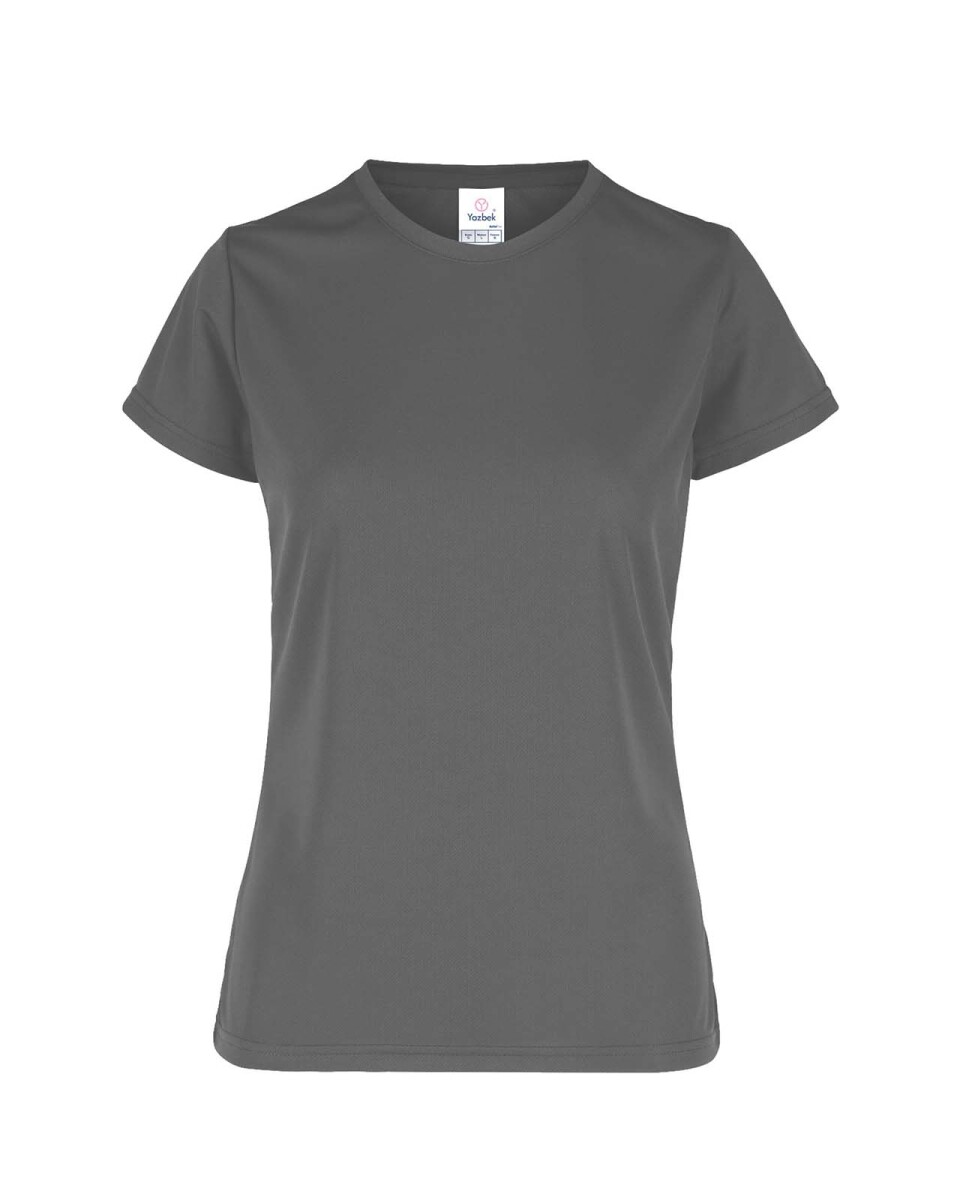 Camiseta a la base dry fit dama - Gris carbón 