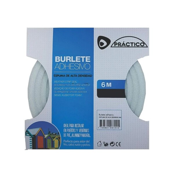 BURLETE SIMIL GOMA BLANCO 6MT 15X6MM Burlete Simil Goma Blanco 6mt 15x6mm
