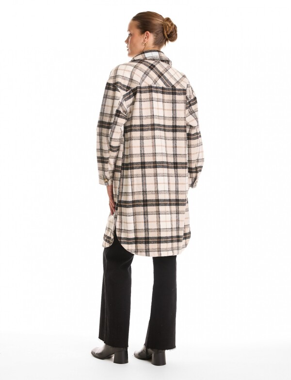 Sobrecamisa Larga Cuadros MULTI/TOSTADO