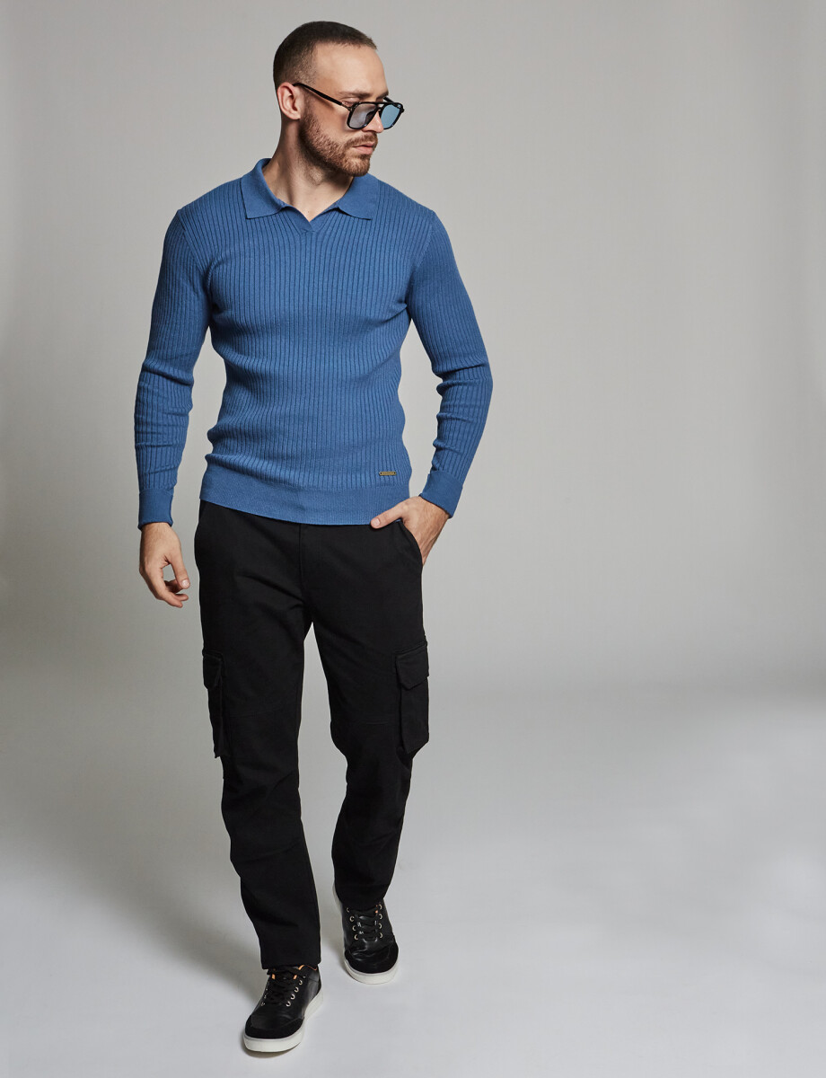 Pantalon cargo slim negro