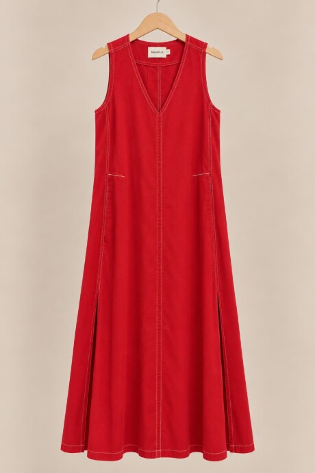 Vestido Formentera Lino Rojo