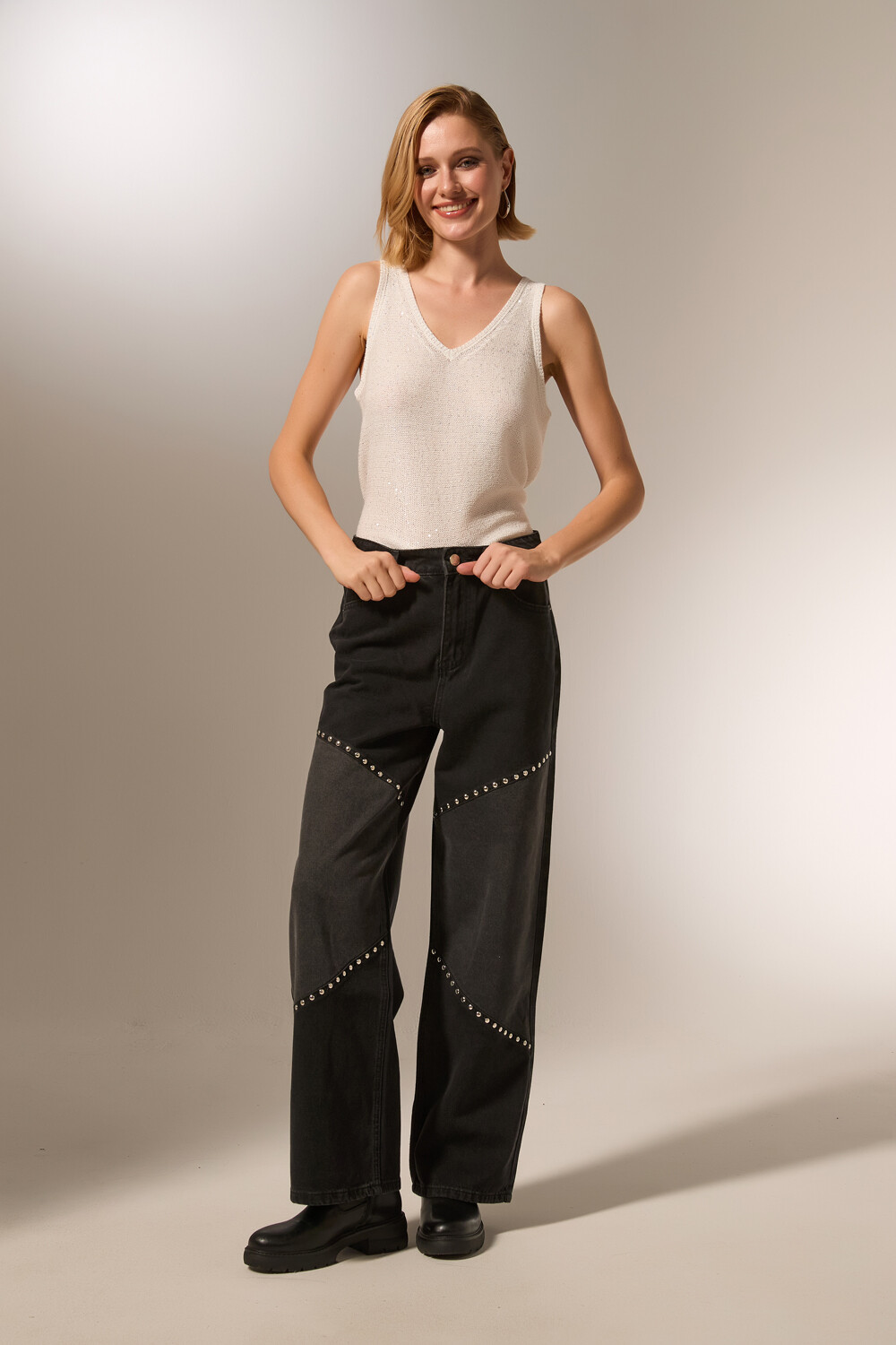 Pantalon Leni Gris Medio