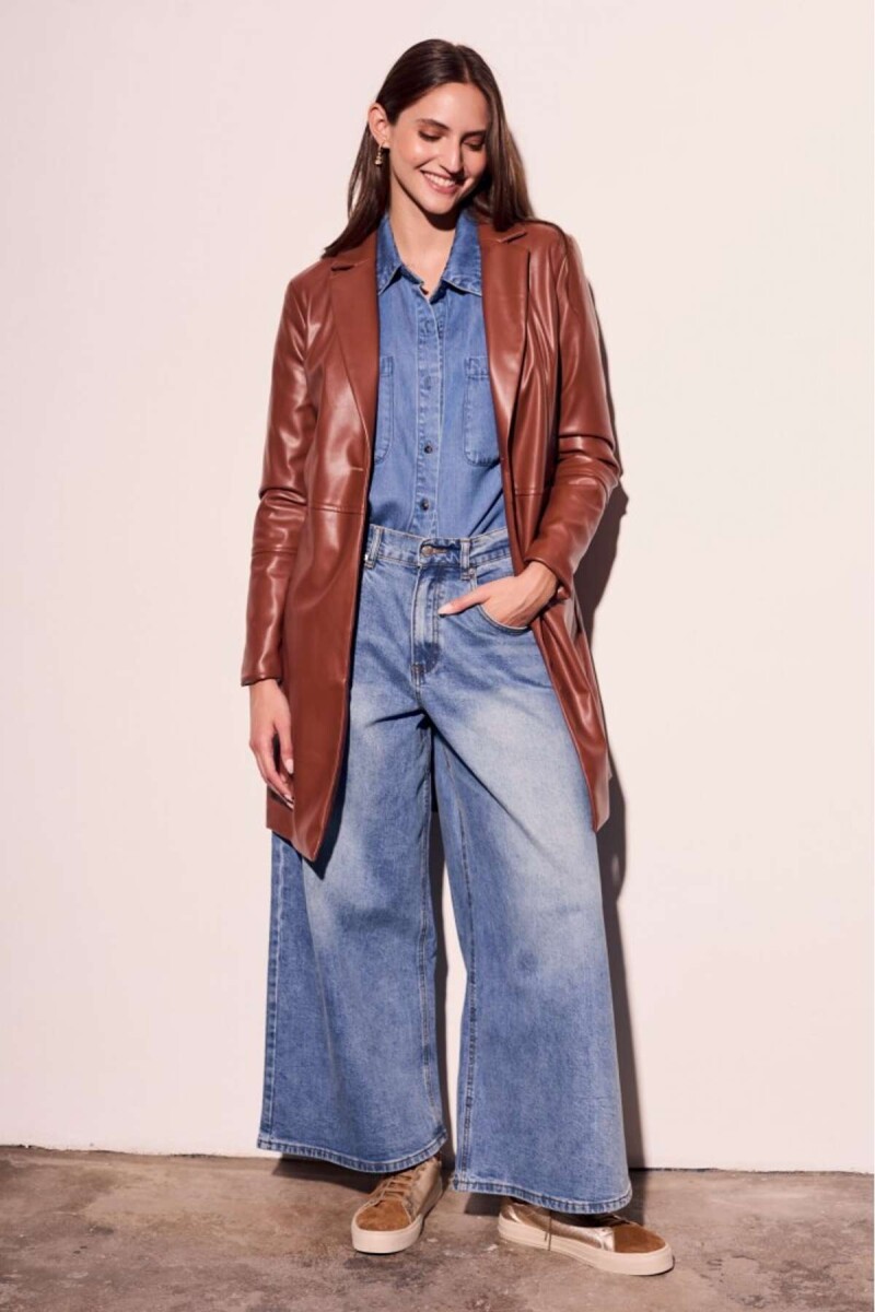 Trench Cuero Vegano - Marron 