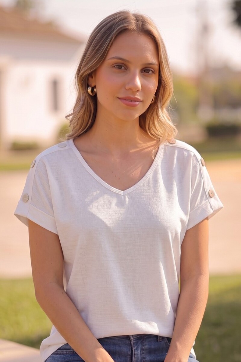 Remera Casual. - NATURAL 