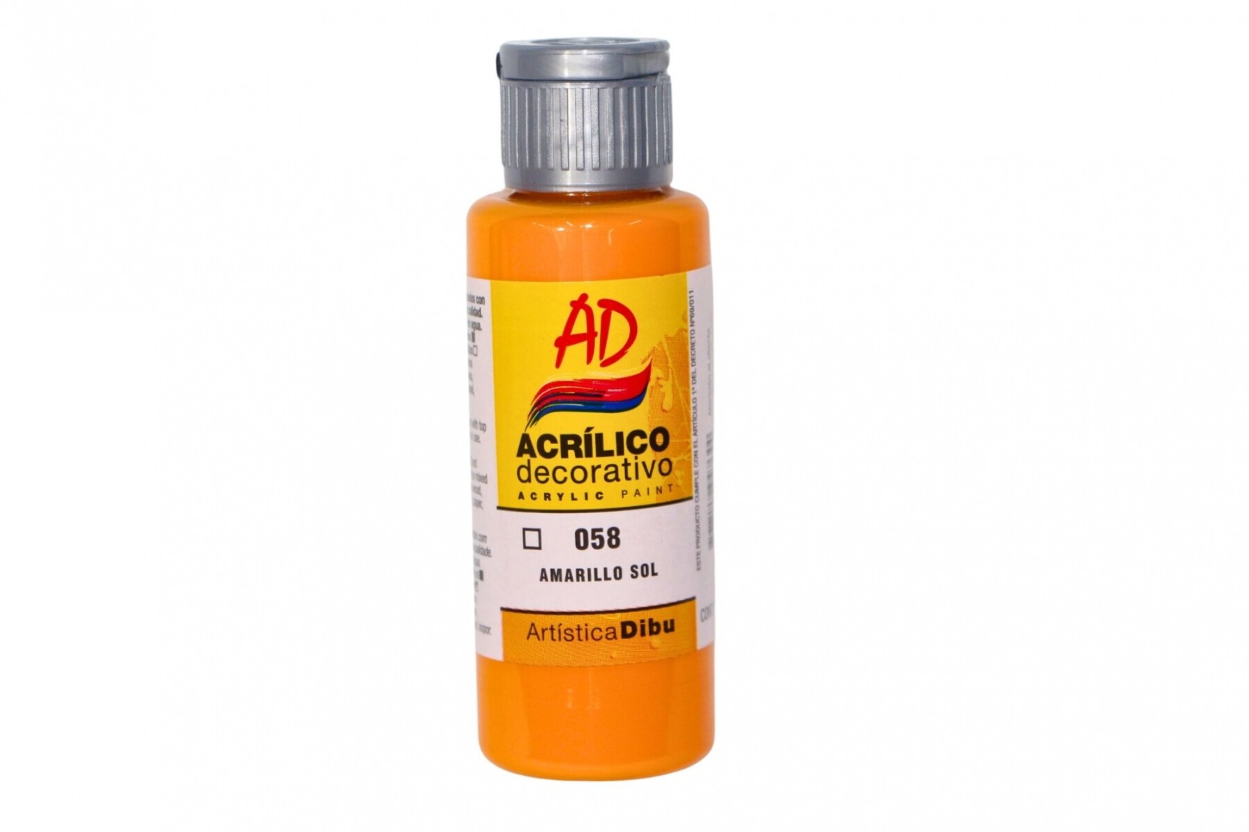 PINTURA ACRILICA ARTISTICA DIBU 60 ML. DIFERENTES COLORES - COLOR AMARILLO SOL 058 