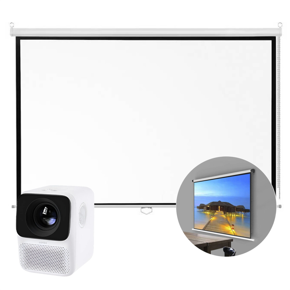 Proyector Wanbo New T2 Max Bluetooth Wifi + Pantalla - PK PROYECTOR WANBO NEW T2 MAX + PANTALLA 