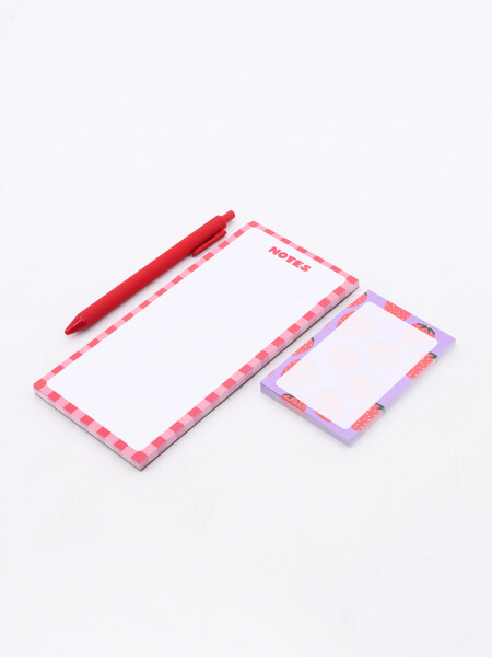 LIBRETA NOTA IMANTADA BLOCK Y LAPICERA ROJO