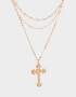 Collares Cortos Religioso Collar Corto Con Cruz - Dorado
