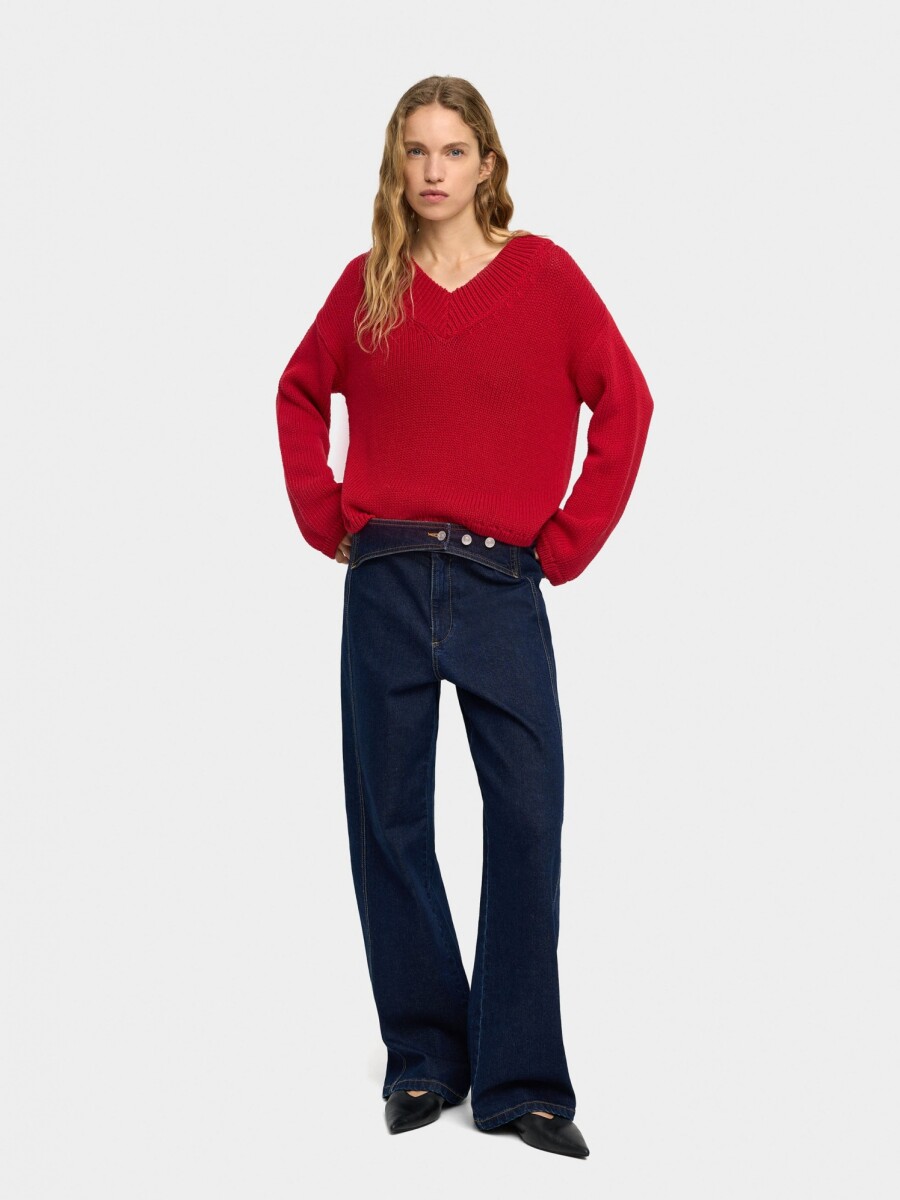 Jersey De Punto De Algodón rojo