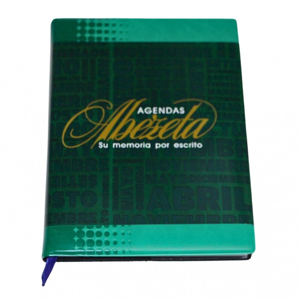 AGENDA ABEZETA 216 CLASSIC MEDIUM TAPA CON DISEÑO VIRANDO COLOR VERDE