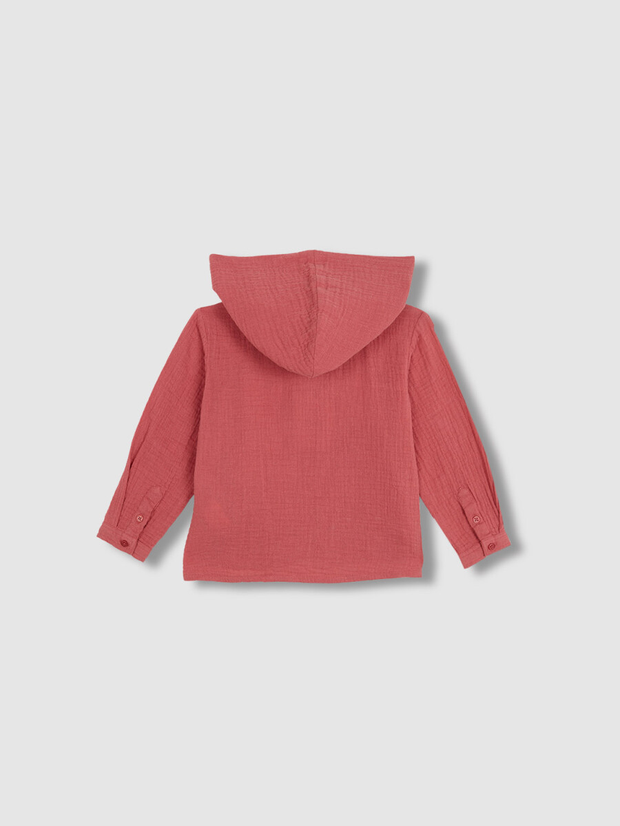 Sobrecamisa Con Bolsillo De Canguro Rosa